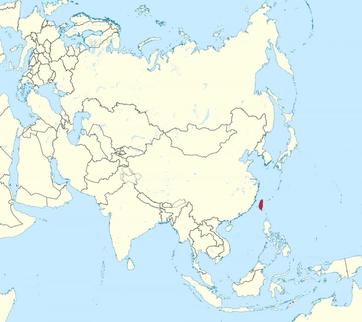 Tajvan karta u Aziji