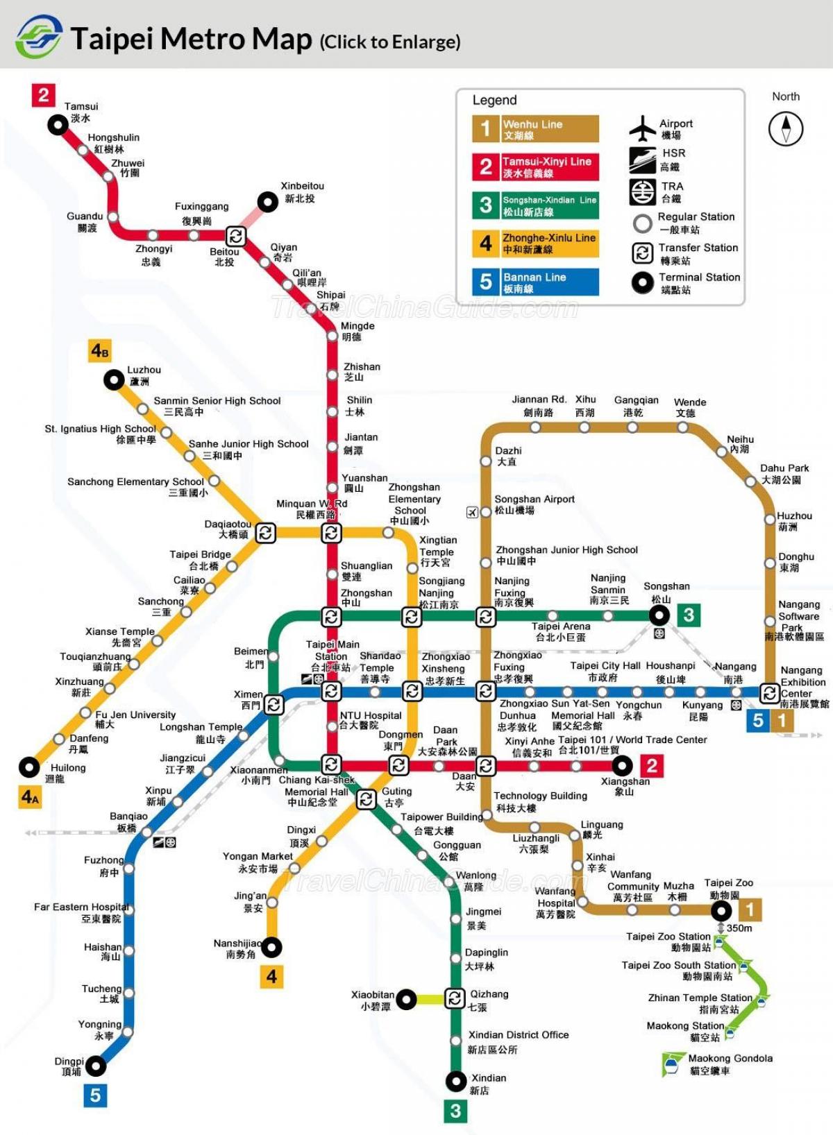 Karta Tajvan metro