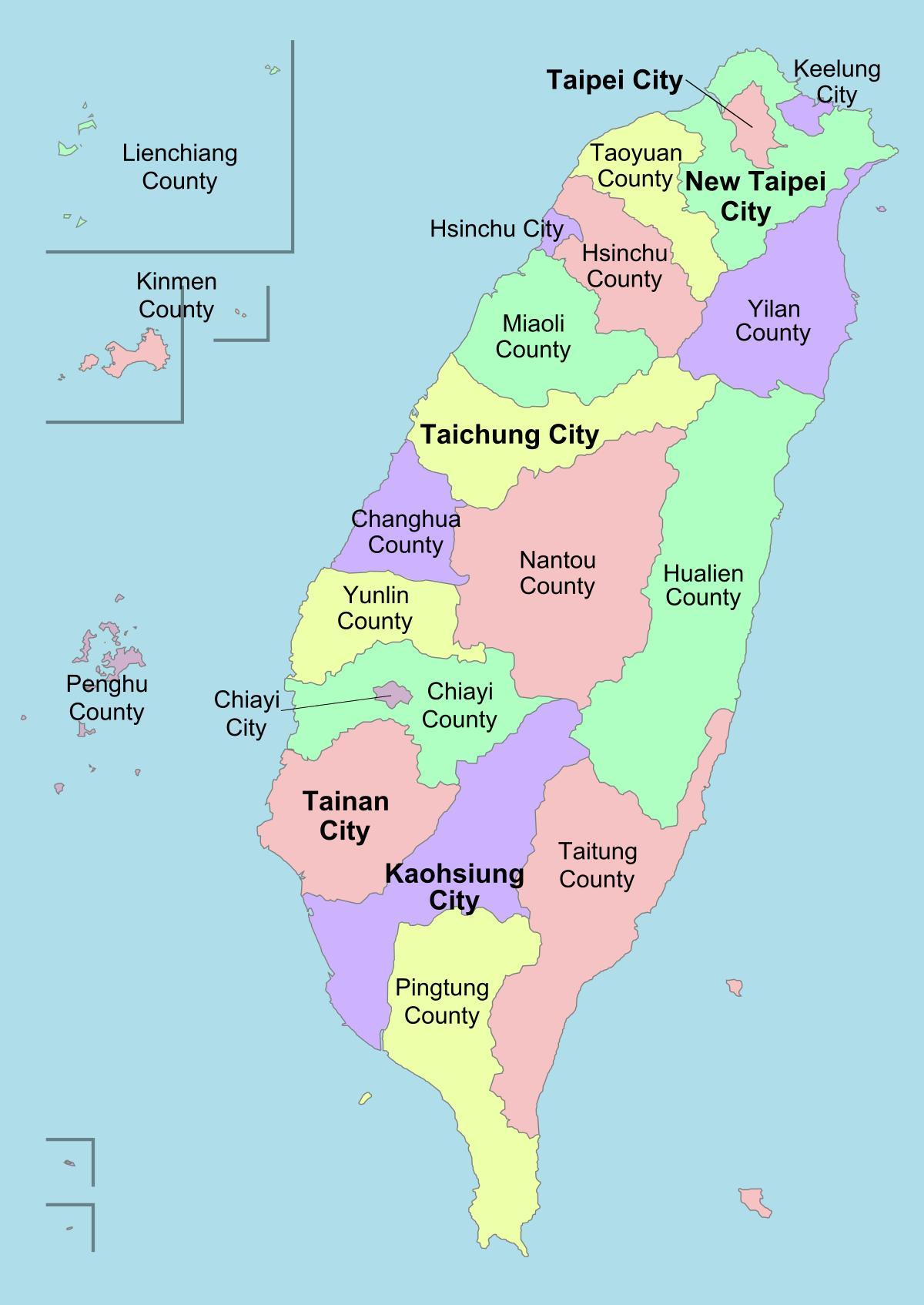 Karta Tajvan područje 