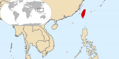 Karta svijeta, pokazuje Tajvan